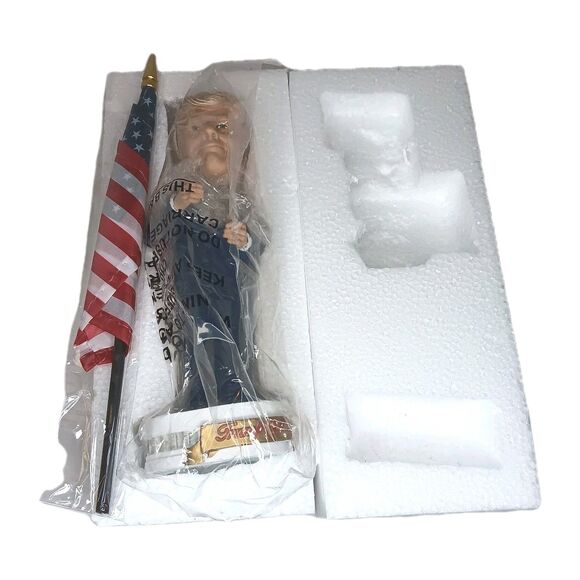 Donald Trump 2024 Bobblehead Trump Hugging the American Flag New In Box - Picture 5 of 9